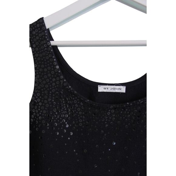 St. John Evening Twinset Santana Knit Paillette Sparkly 2 Piece Jacket Tank M - Picture 6 of 9